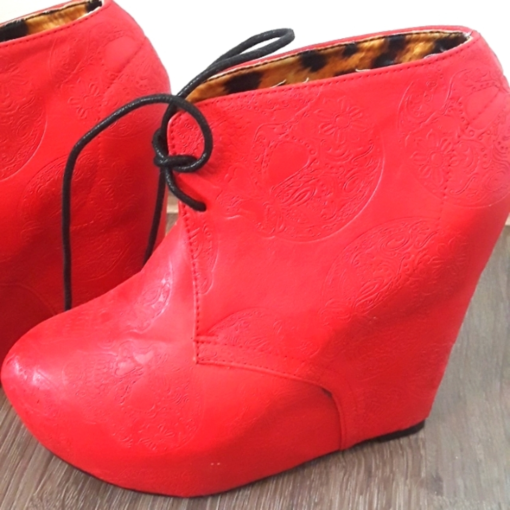 Sugar Skull Heel Booties